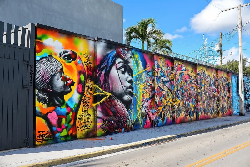 Mural Artístico com Grafite: Uma Explosão de Cores Urbanas - detalhe