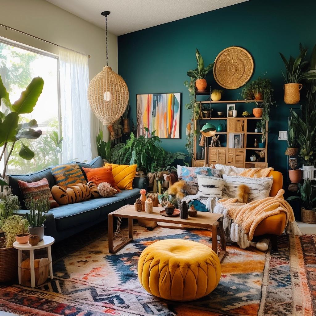 Estilo Boho: Detalhes Artesanais e Cores Vibrantes para uma Sala Cheia de Personalidade - detalhe