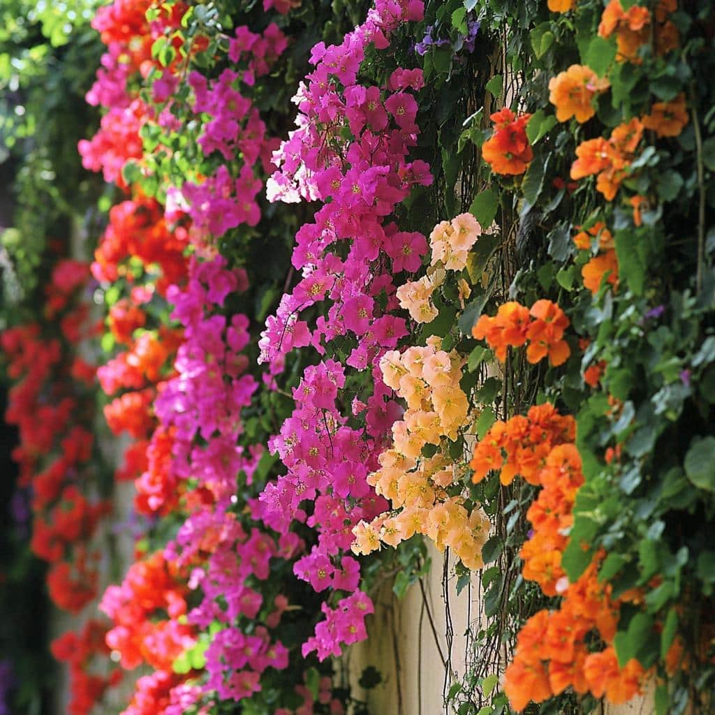 Cerca Viva e Colorida com Ipomeias em Harmonia - detalhe