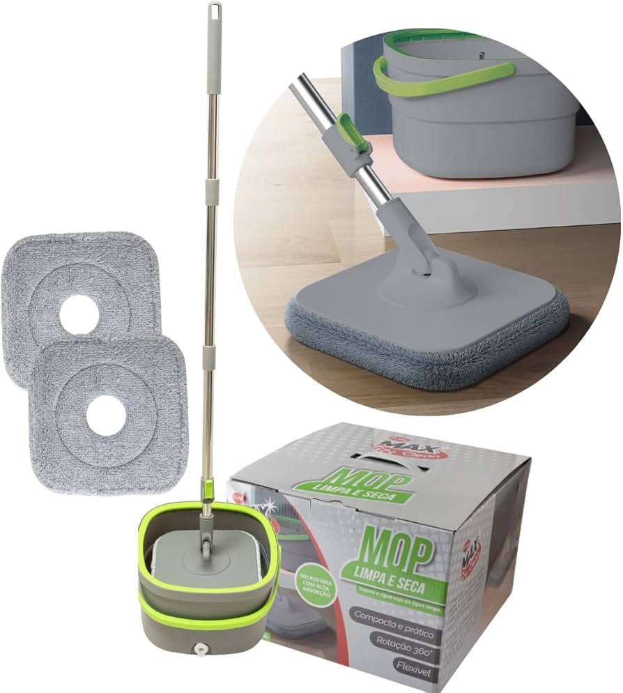 Mop Flat com Sistema Duplo: Adeus à Água Suja nas Mãos! - ideia