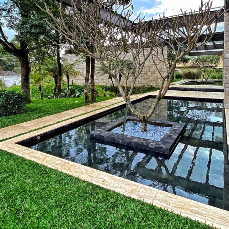 Espelhos d'Água Geométricos: reflexos de tranquilidade - ideia