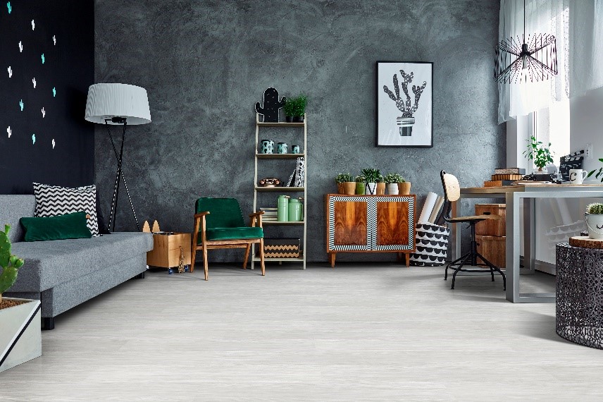 Piso Vinílico que Imita Cimento Queimado: Estilo Industrial - detalhe