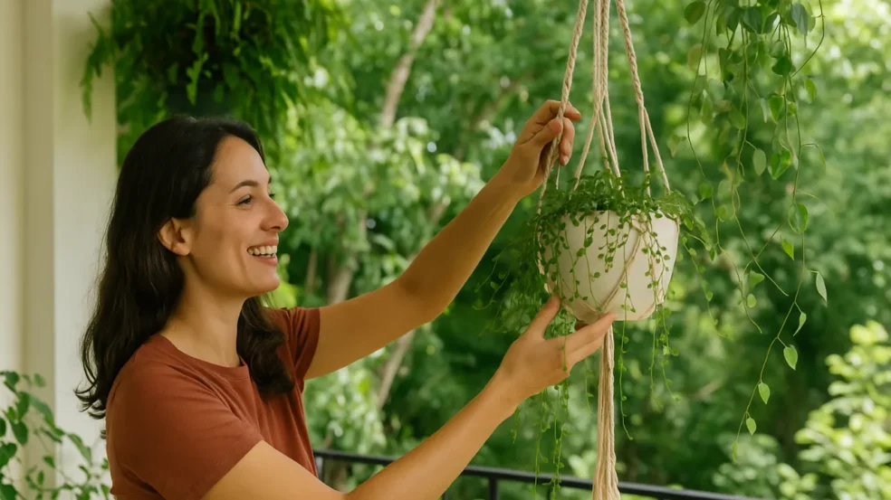 Crie seu Refúgio: Plantas Pendentes em Cestos de Vime para um Estilo Rústico - inspiração