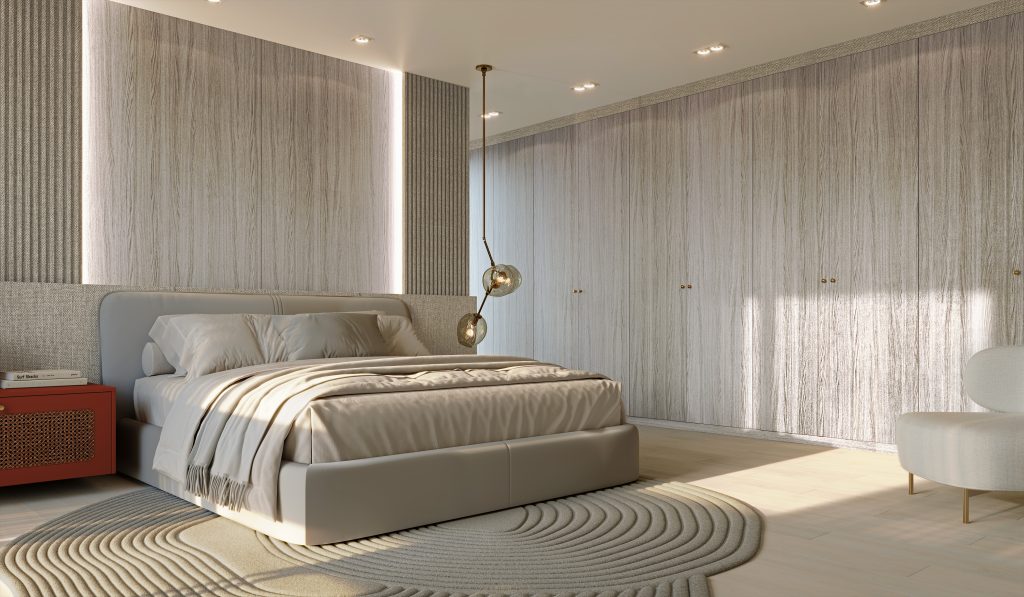 Quarto Minimalista com Toques de Cor - inspiração