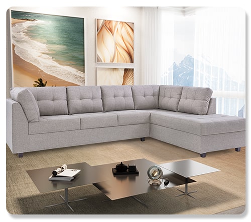 Sofá Canto com Chaise: Espaço Ampliado e Conforto - detalhe