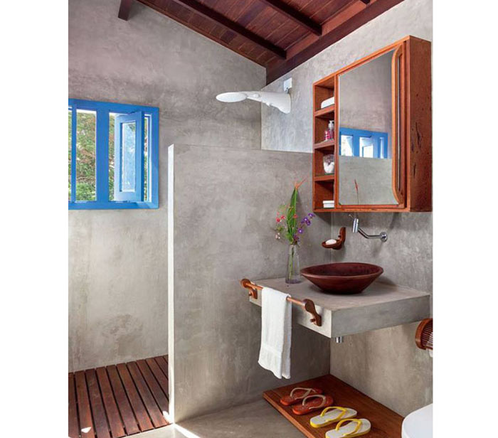 Banheiro com Cimento Queimado e Tijolinhos: Modernidade Rústica - detalhe