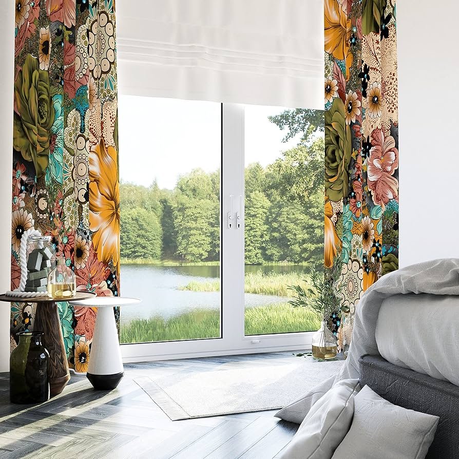 Cortinas com Estampa Floral: Alegria e Vida Para Sua Casa - detalhe