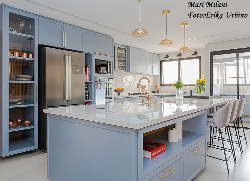 Azul Pastel e Cobre: Delicadeza e um Toque Glamour - detalhe