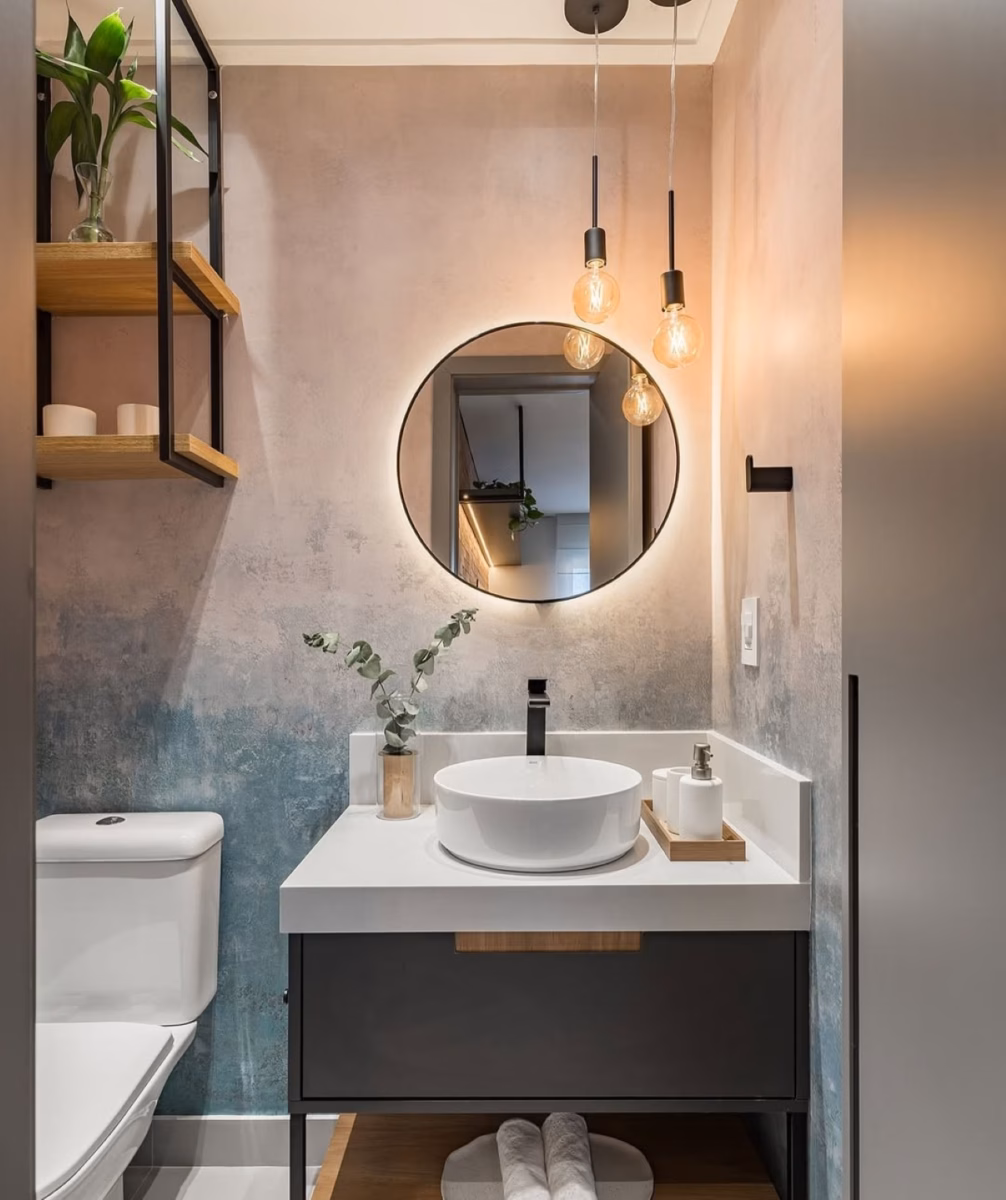 Com Cestos de Vime Suspensos - detalhe