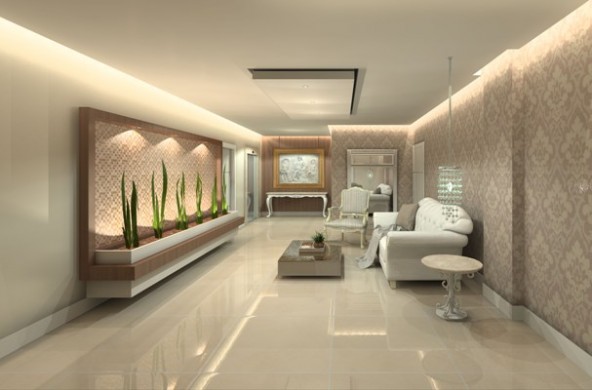 Hall de Entrada Moderno com Boiserie e Cores Vibrantes - detalhe