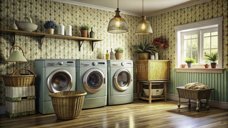 Lavanderia Vintage: Charme Retrô com Detalhes Nostálgicos - detalhe