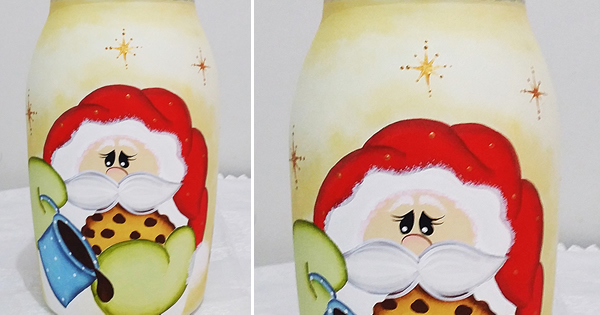 Potes de Vidro Repaginados com Pintura Chalk Paint: Um Enfeito Vintage e Elegante! - detalhe