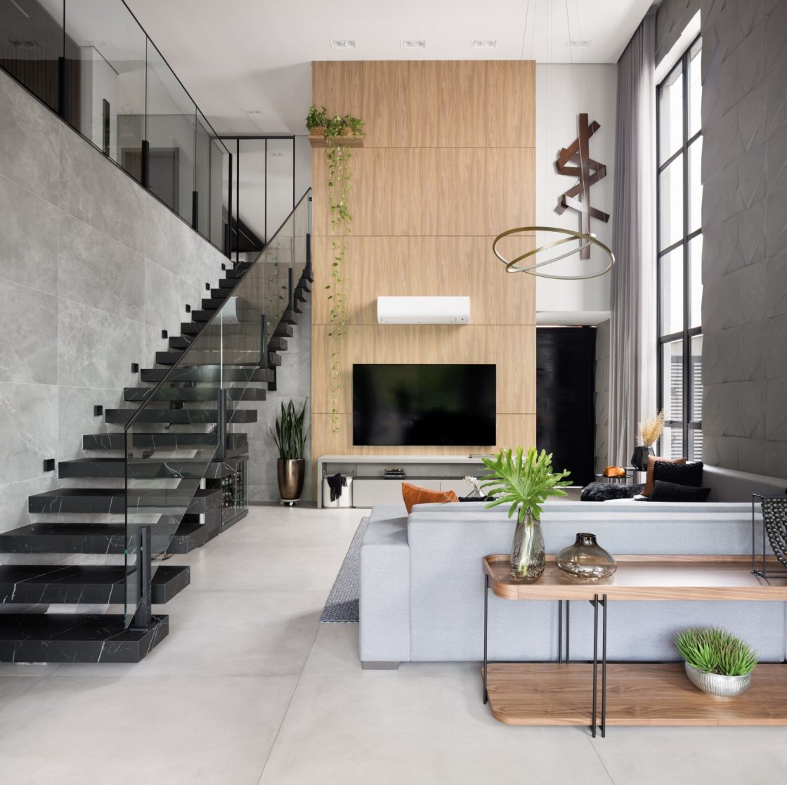 Minimalismo Elegante: Cores Neutras e Design Clean para uma Sala Sofisticada - detalhe