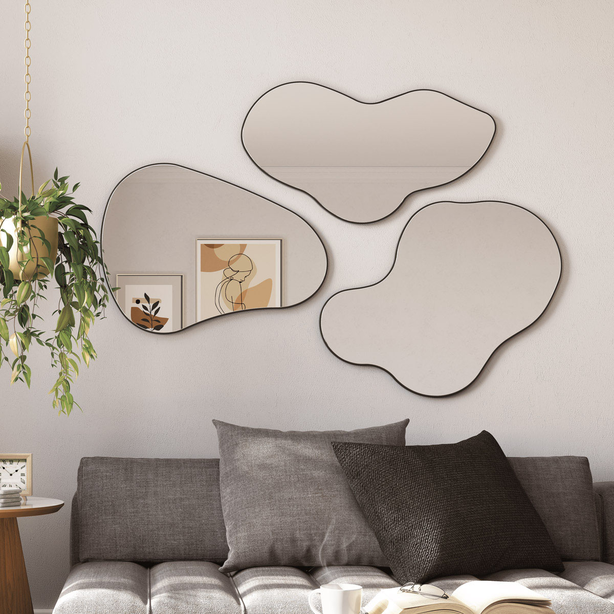 Kit com 3 Espelhos com Forma Orgânica ...