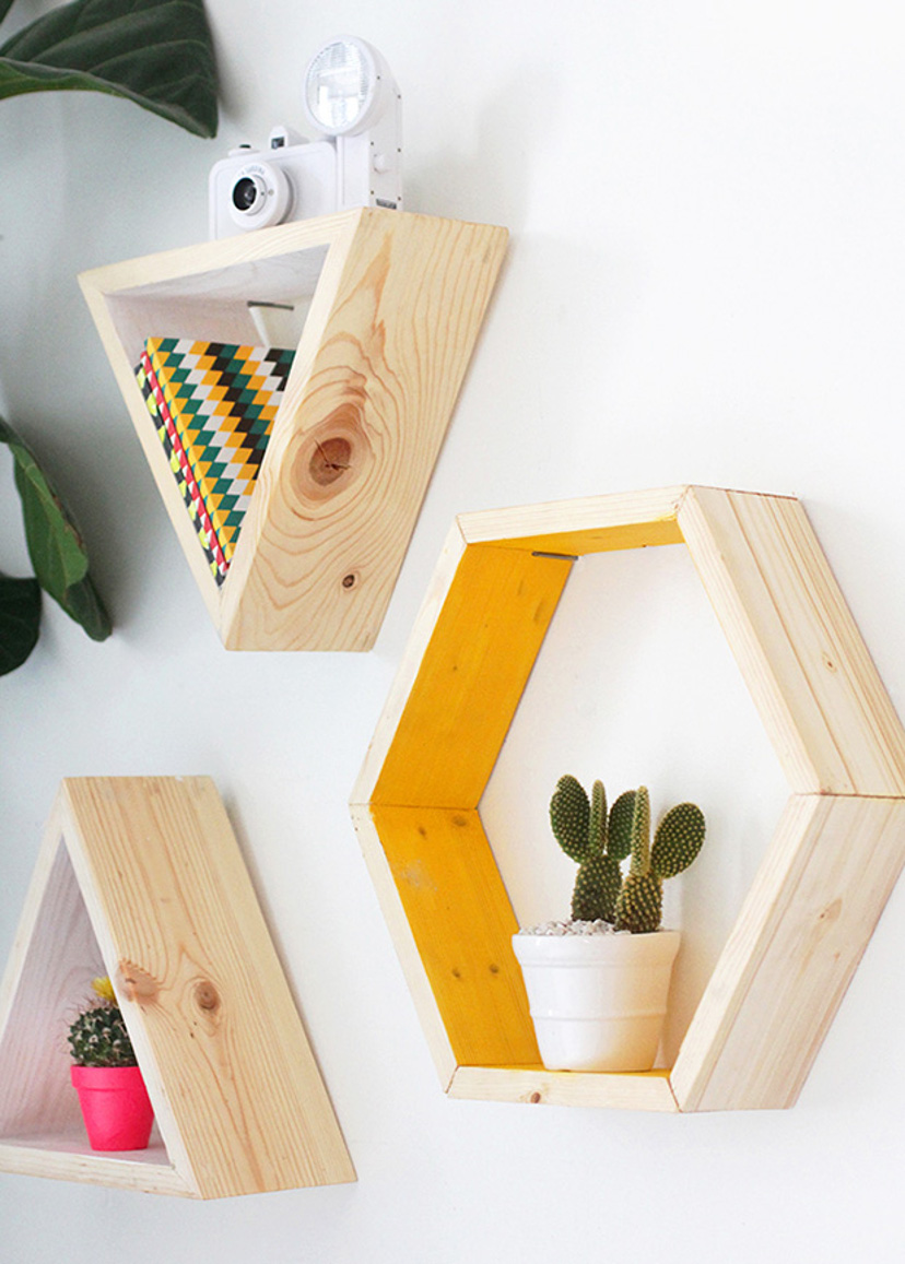 Prateleira Geométrica: Design Moderno e Minimalista - ideia