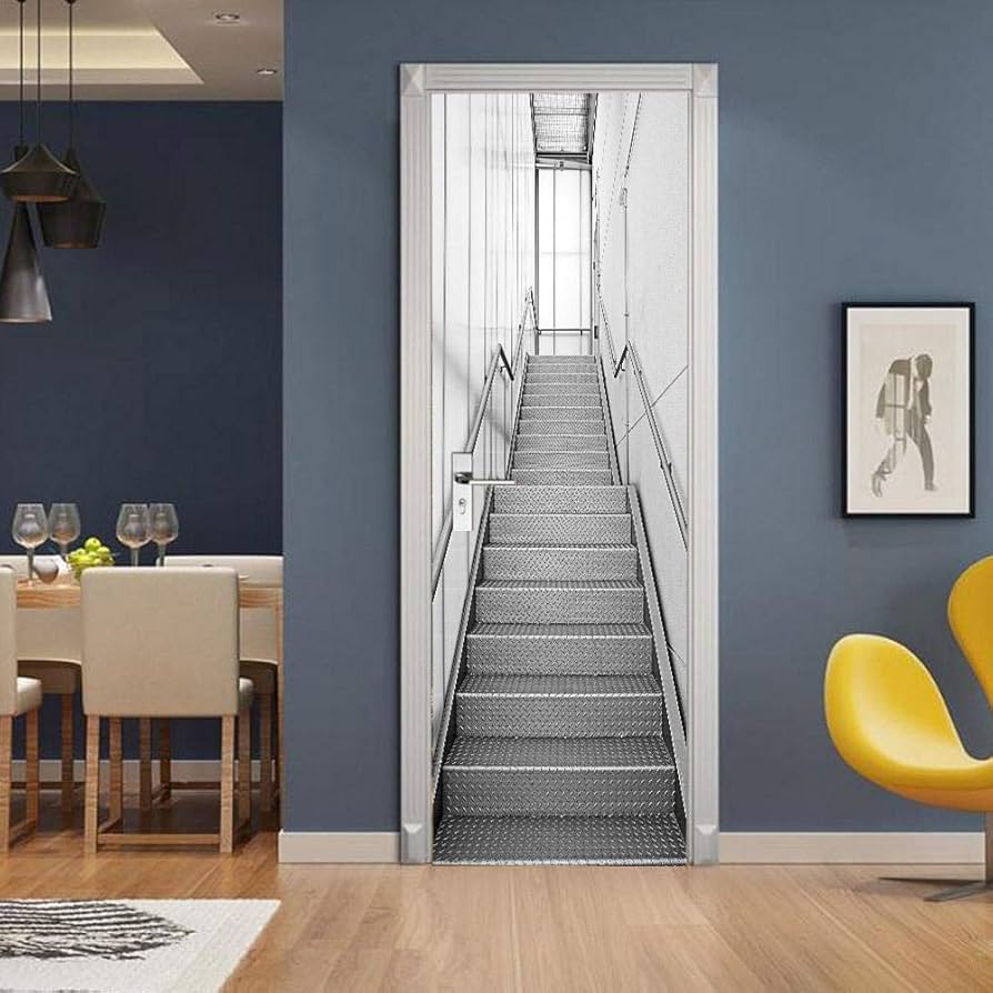 Escada de Ferro com Adesivos Decorativos - ideia