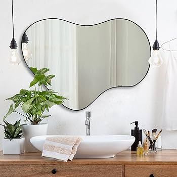 Espelho Orgânico com Bordas Irregulares: Design Moderno e Inusitado! - detalhe