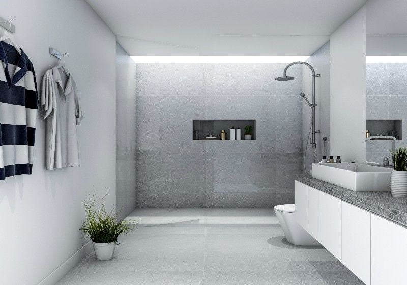 Cantinho Relaxante: Spots Embutidos no Box para um Banho Aconchegante - detalhe