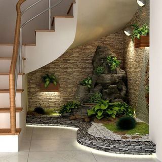 Aproveitando o Espaço: Jardim de Inverno Sob a Escada - detalhe