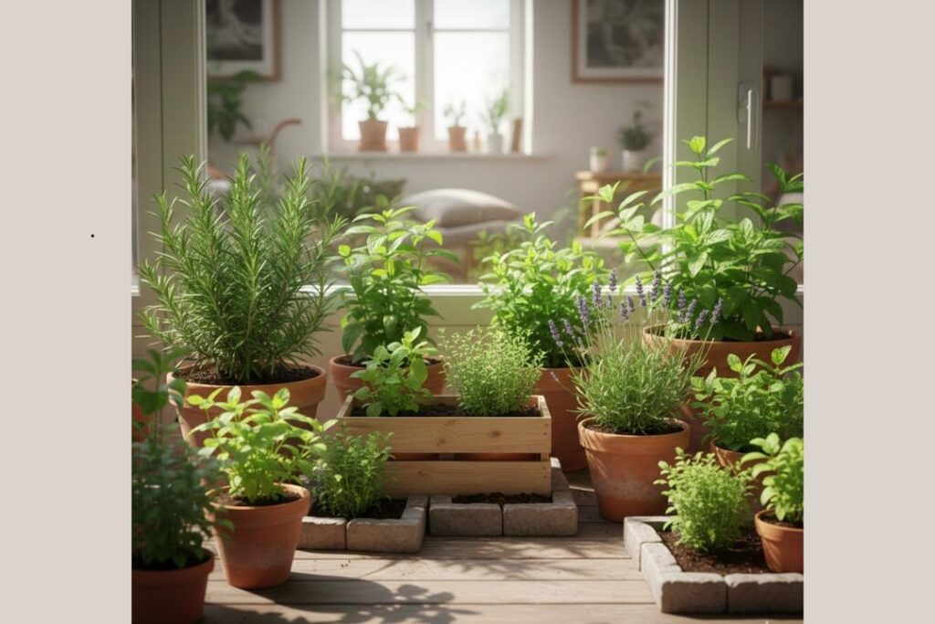 Jardim Aromático em Vasos de Barro Pendurados: Um Festival de Cheiros e Sabores - detalhe