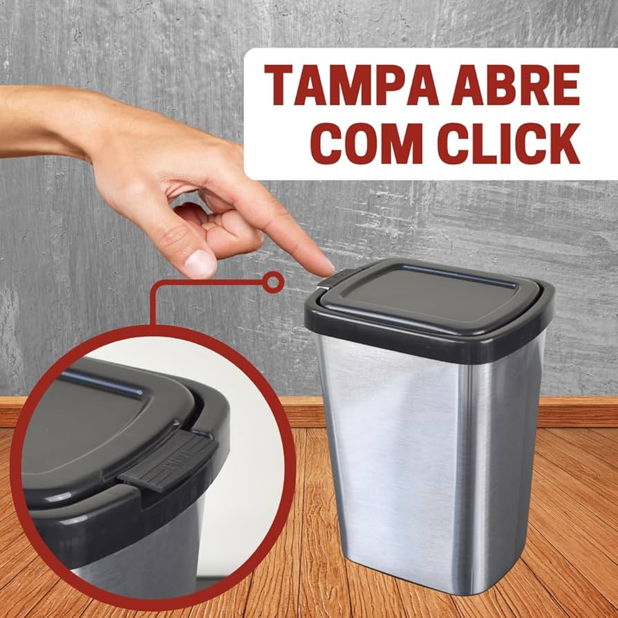 Lixeira com Adesivo Lousa para Mensagens: Personalização Divertida - detalhe