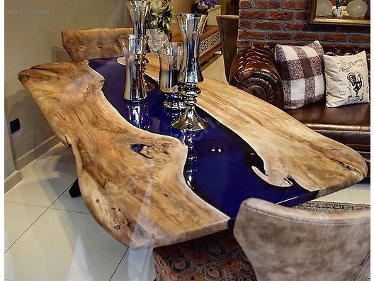 Com Detalhes em Resina Epóxi Colorida - ideia