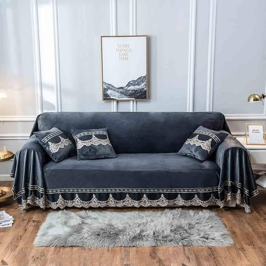 Manta de Veludo para um Sofá Sofisticado - inspiração