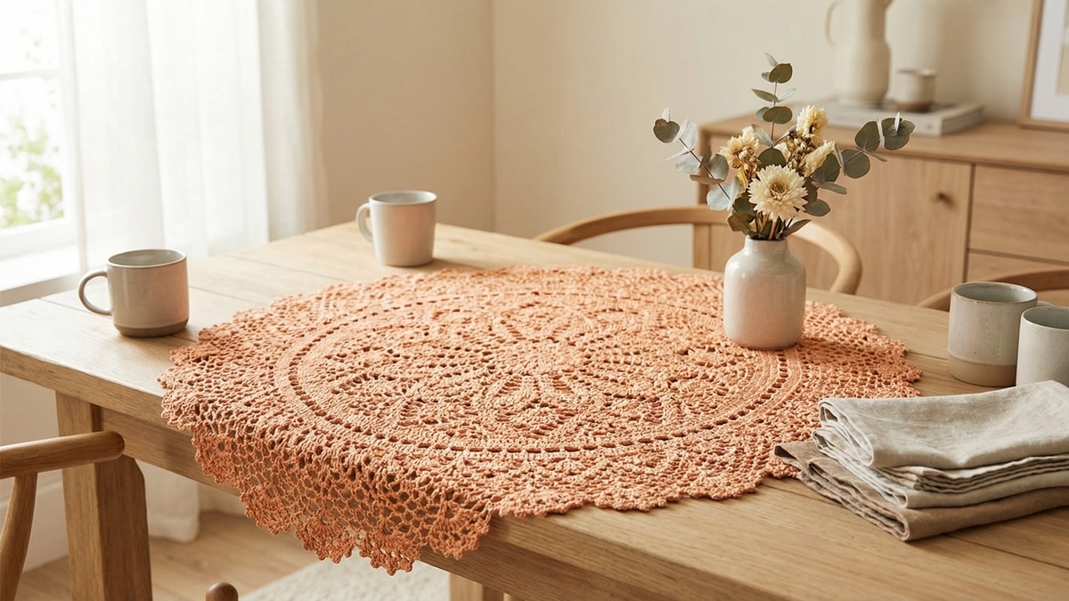 Mesa de Centro com Revestimento em Crochê: Aconchego Artesanal - ideia