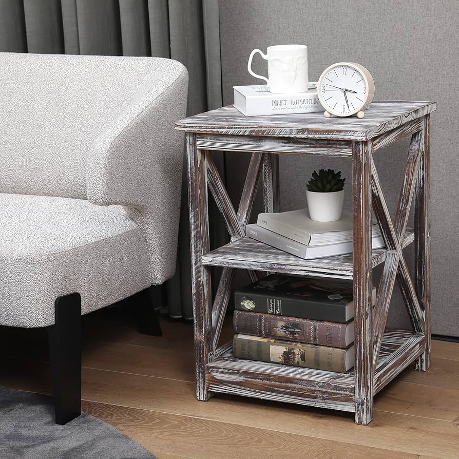 Mesa Lateral Rústica de Madeira Maciça: Aconchego e História em Cada Detalhe - ideia