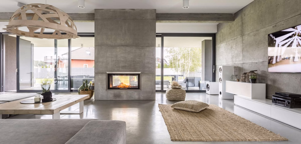 Minimalismo Quente: Design de Interiores com Cimento Queimado - inspiração