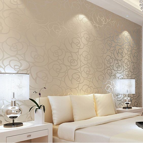 Delicadeza e Brilho com Papel de Parede Metalizado - inspiração