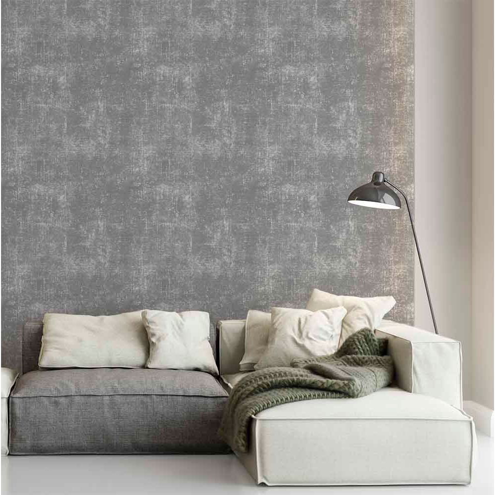 Elegância Urbana: Papel de Parede que Imita Cimento Queimado - detalhe