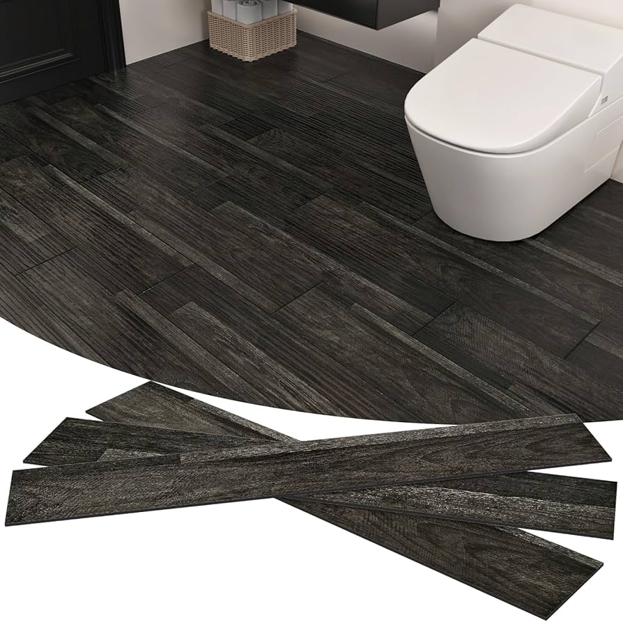 Piso Vinílico Amadeirado Escuro: Luxo e Sofisticação - detalhe