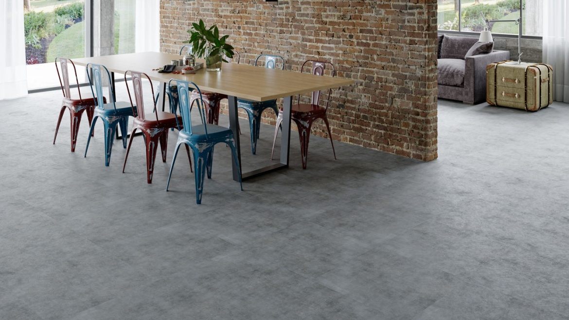 Piso Vinílico que Imita Cimento Queimado: Estilo Industrial - ideia