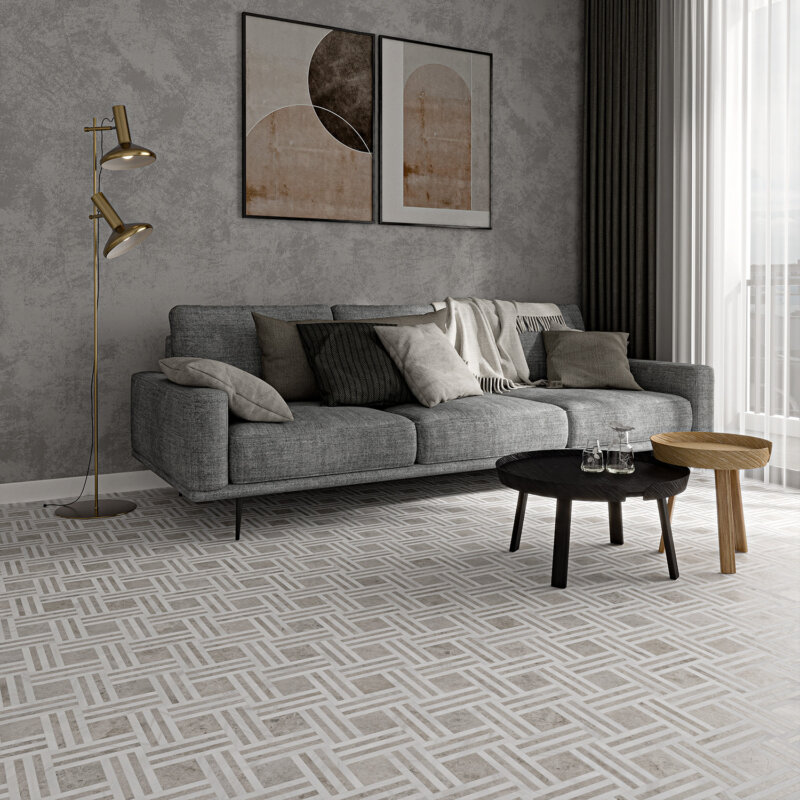 Geometria Moderna: Crie Mosaicos com Cerâmicas de Diferentes Formatos - detalhe