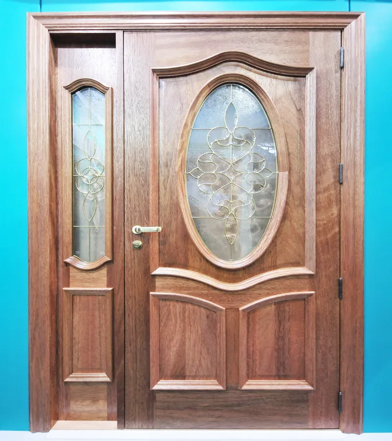 Porta com Mosaico de Madeira: Arte e Exclusividade - ideia