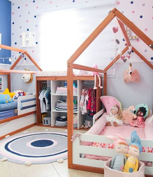 Quarto de Gêmeos Montessoriano com Foco na Autonomia - ideia