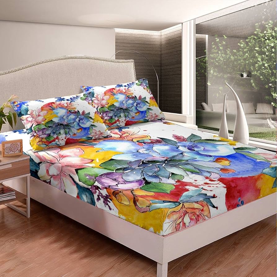 Com Estampa Floral Vibrante: Alegria e Leveza no Seu Quarto - detalhe