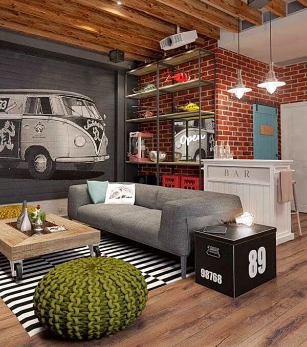 Estilo Industrial: Cimento Queimado e Tubulações à Vista para um Bar Descolado - inspiração