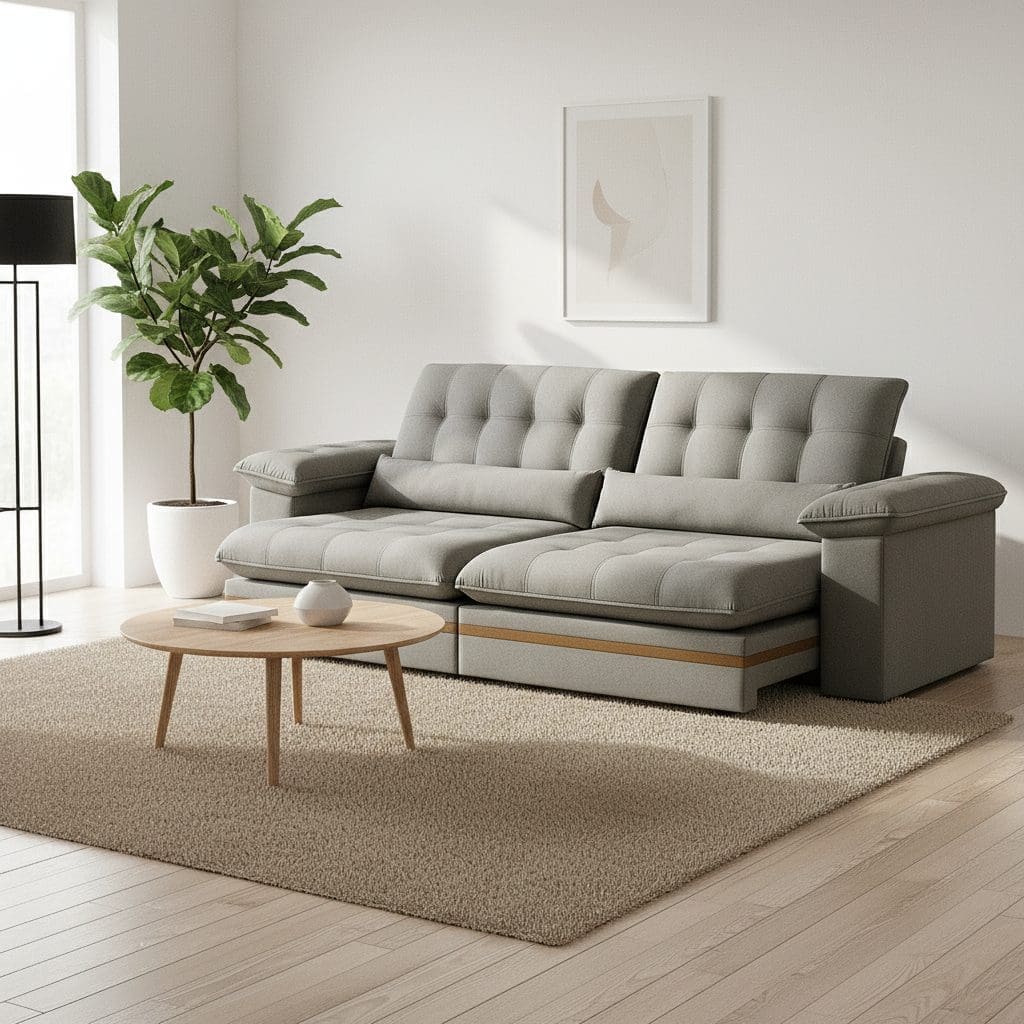 Sofá Retrátil e Reclinável: Relaxamento Garantido para Seus Momentos - detalhe