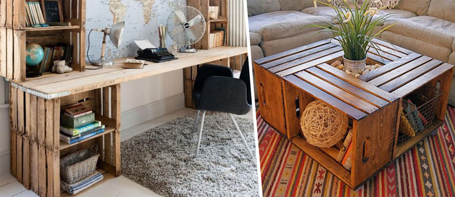 Reaproveitamento Criativo com Paletes e Caixotes - inspiração