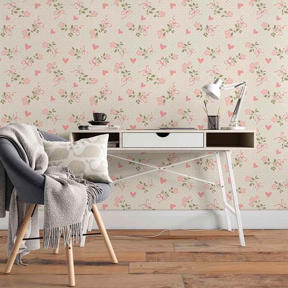 Adesivo Floral Vintage para um Quarto Romântico e Delicado - detalhe