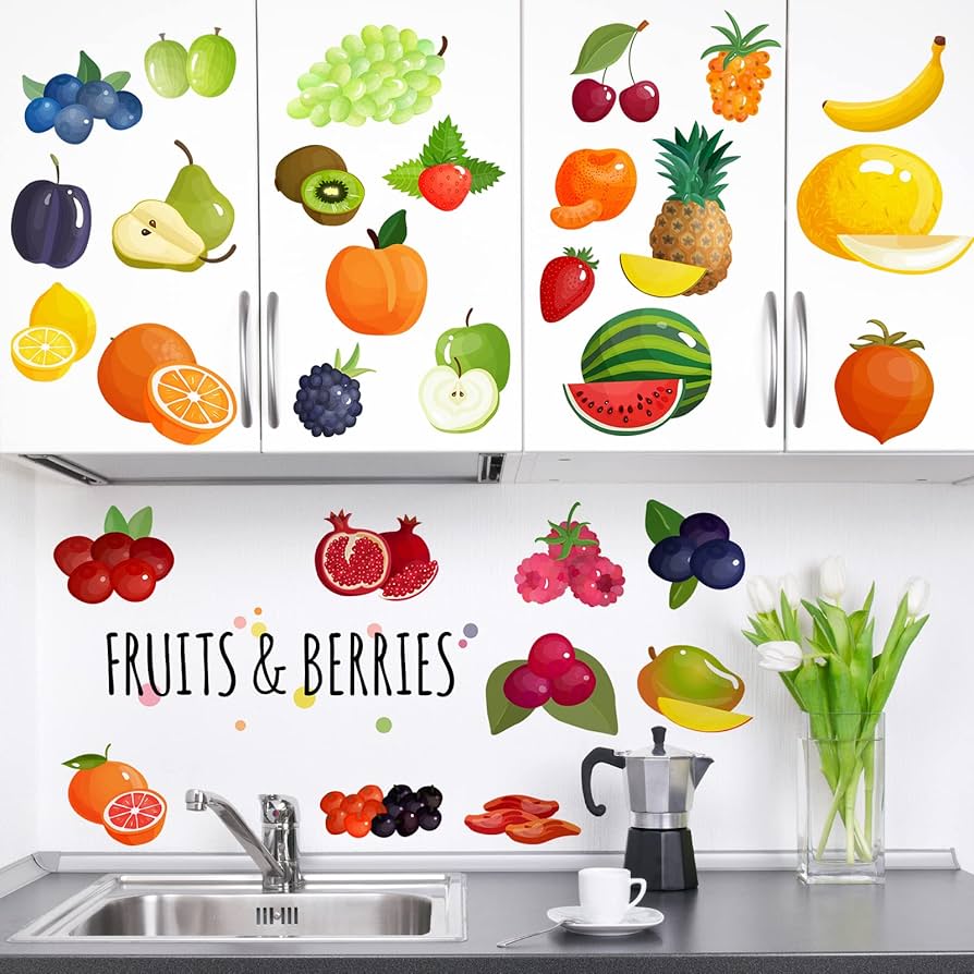 Adesivos com Temática de Alimentos: Frutas, Legumes e Utensílios para um Toque Gastronômico - ideia