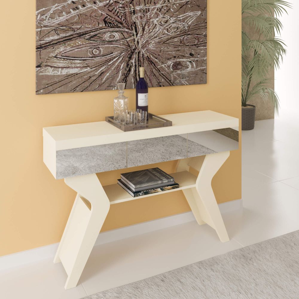 Aparador Off-White com Textura: Minimalismo Elegante - ideia