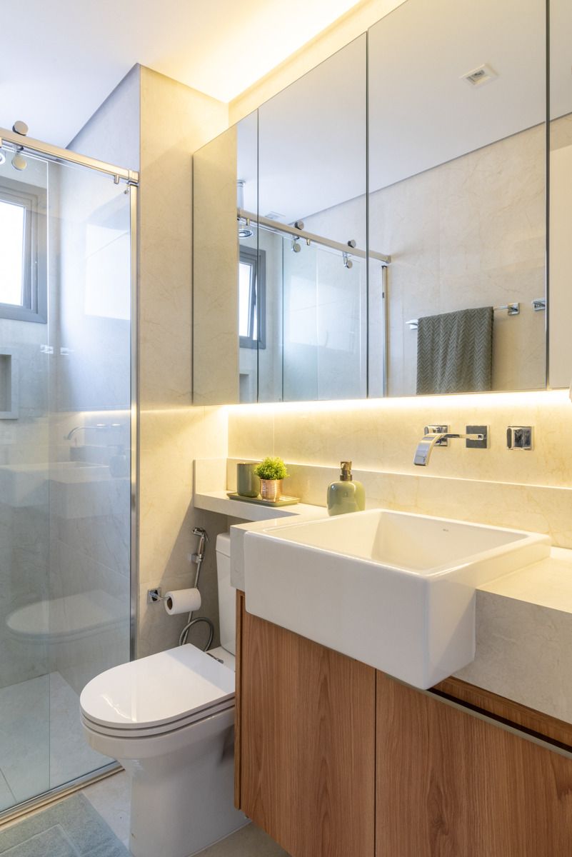 Armário Suspenso com Iluminação LED Embutida: Modernidade e Leveza - ideia