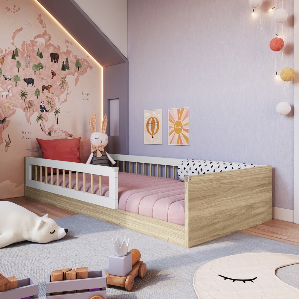 Cama Montessoriana com Escorregador Integrado: Diversão Garantida! - ideia