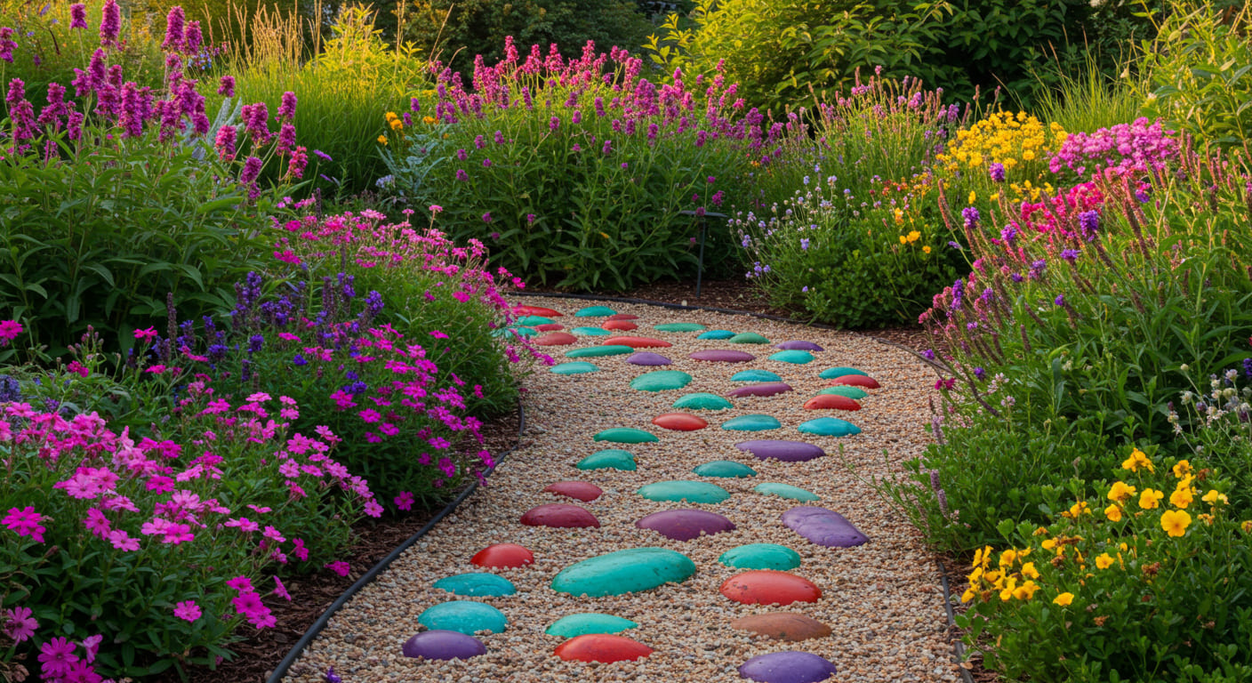 Design Criativo com Mosaicos de Pedras: Arte no Seu Jardim - detalhe