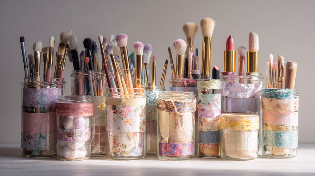 Com Potes de Vidro Decorados: Simples, Charmoso e Econômico - inspiração