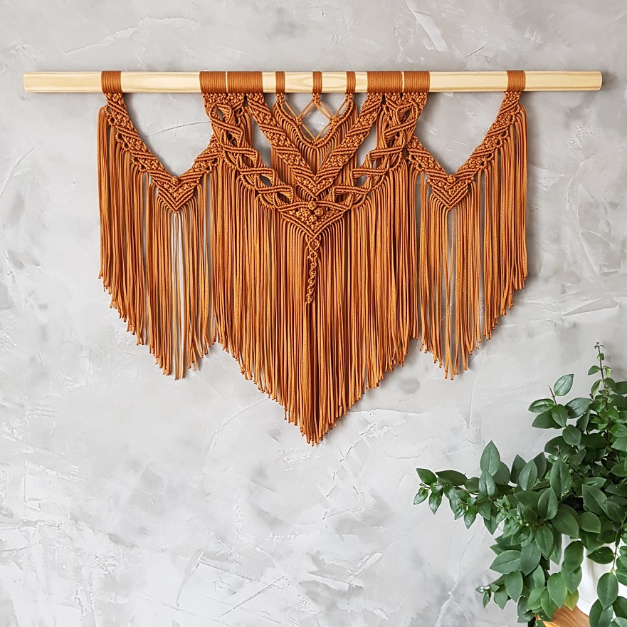 Painel de Macramê Boho: Textura e Estilo para Esconder o Problema - inspiração