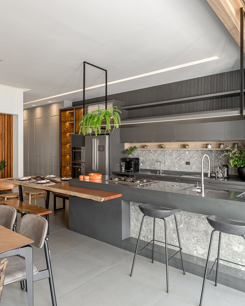 Em Cinza Grafite: Drama e Elegância Para Ambientes Amplos - detalhe